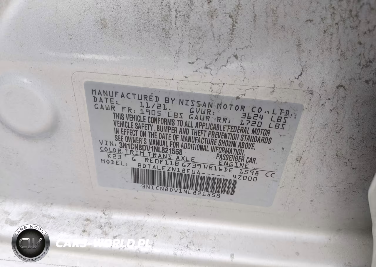 2022 Nissan Versa 1.6 S Xtronic Cvt VIN:3N1CN8DV1NL821558 - 9