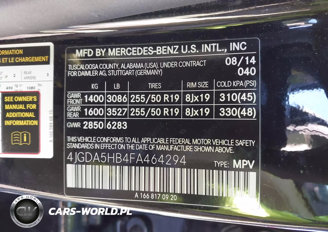 2015 Mercedes-Benz Ml 350 4Matic VIN:4JGDA5HB4FA464294 - 9