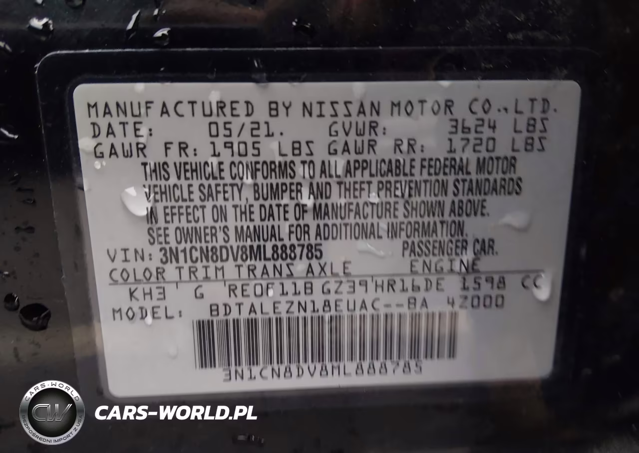 2021 Nissan Versa S Xtronic Cvt VIN:3N1CN8DV8ML888785 - 9