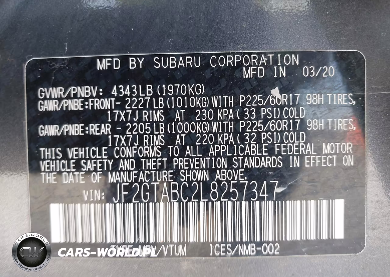 2020 Subaru Crosstrek VIN:JF2GTABC2L8257347 - 9