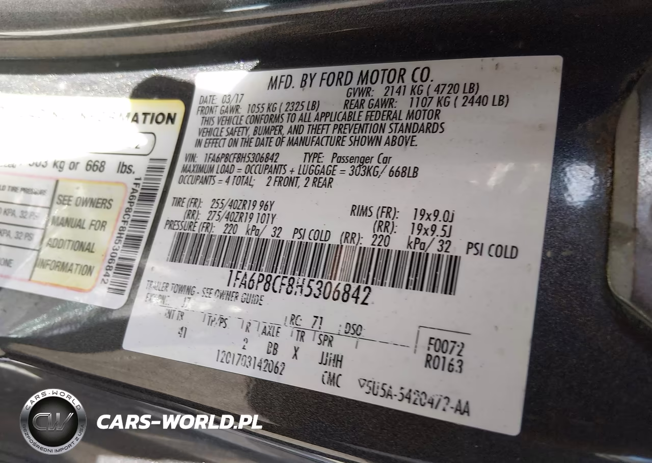 2017 Ford Mustang Gt Premium VIN:1FA6P8CF8H5306842 - 9