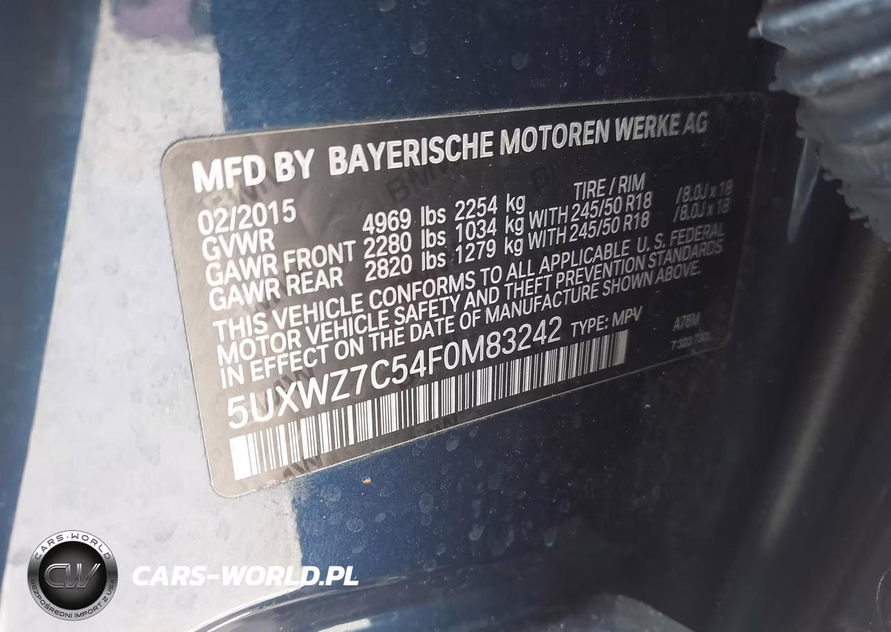 2015 BMW X3 Sdrive28I VIN:5UXWZ7C54F0M83242 - 9
