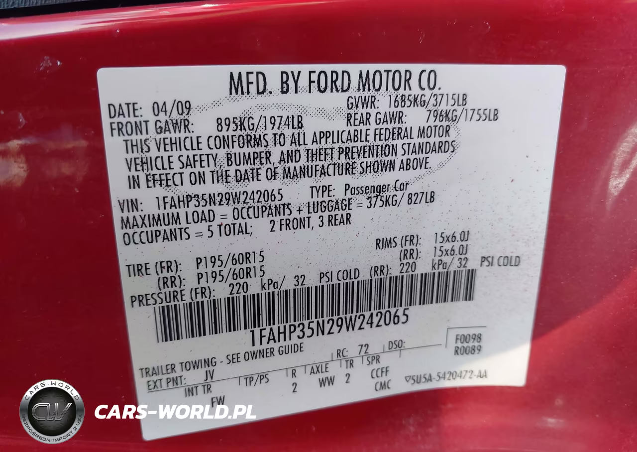 2009 Ford Focus Se VIN:1FAHP35N29W242065 - 9