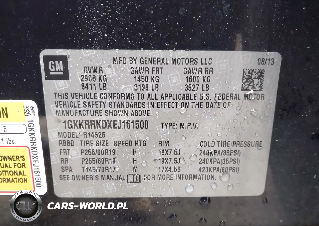 2014 GMC Acadia Slt-1 VIN:1GKKRRKDXEJ161500 - 9