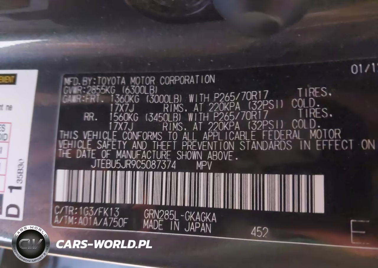 2012 Toyota 4Runner Sr5 VIN:JTEBU5JR9C5087374 - 9