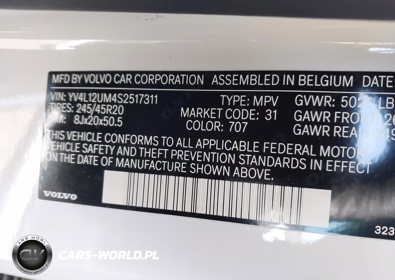 2025 Volvo Xc40 B5 Ultra Dark Theme VIN:YV4L12UM4S2517311 - 9