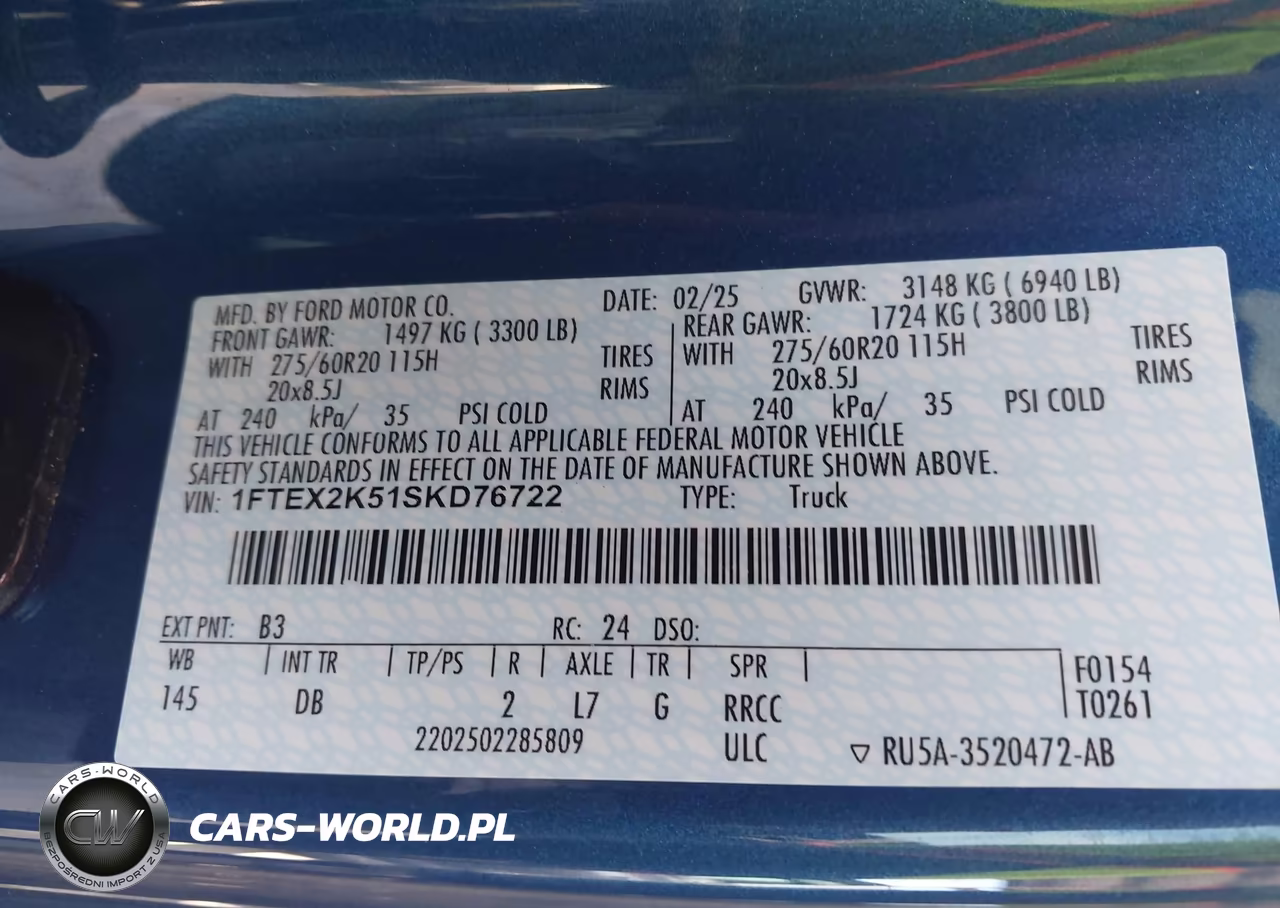 2025 Ford F-150 Stx VIN:1FTEX2K51SKD76722 - 9