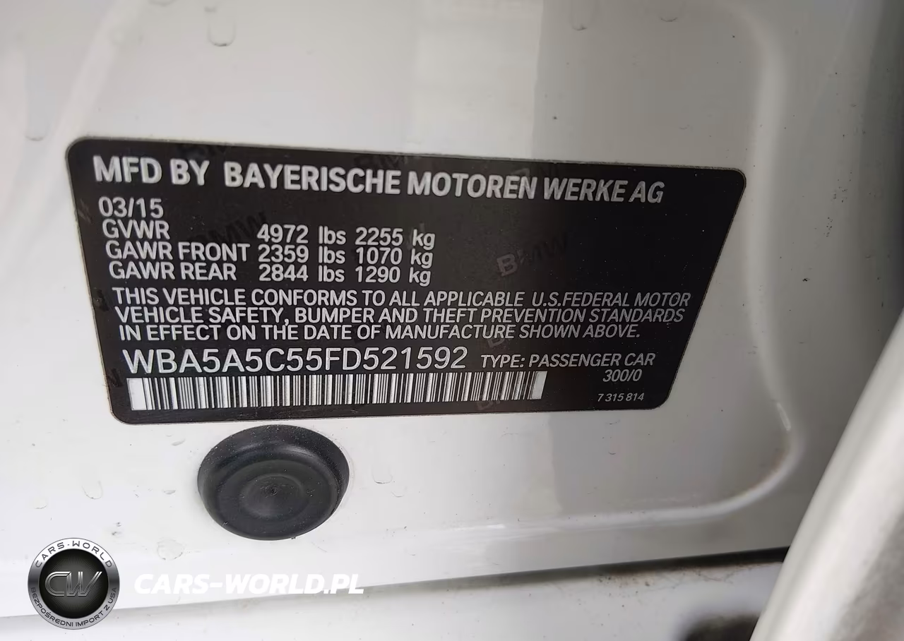 2015 BMW 528I VIN:WBA5A5C55FD521592 - 9
