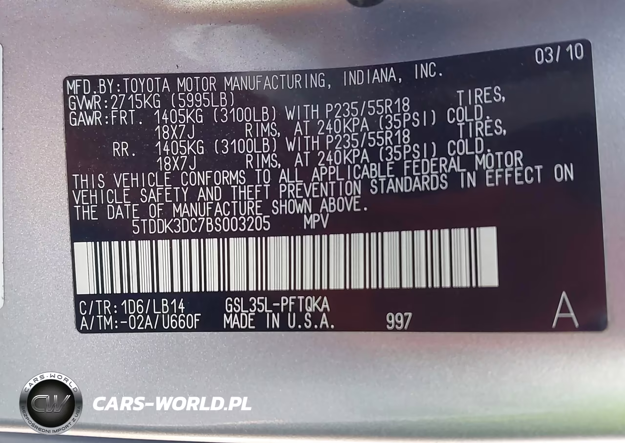 2011 Toyota Sienna Xle VIN:5TDDK3DC7BS003205 - 9