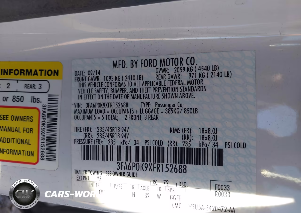 2015 Ford Fusion Titanium VIN:3FA6P0K9XFR152688 - 9