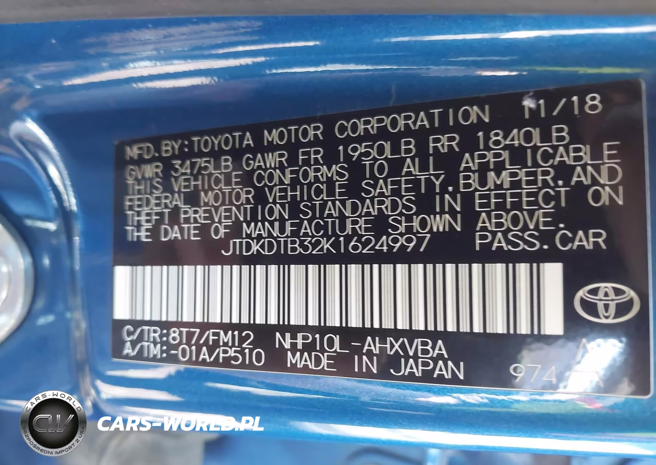 2019 Toyota Prius C L VIN:JTDKDTB32K1624997 - 9