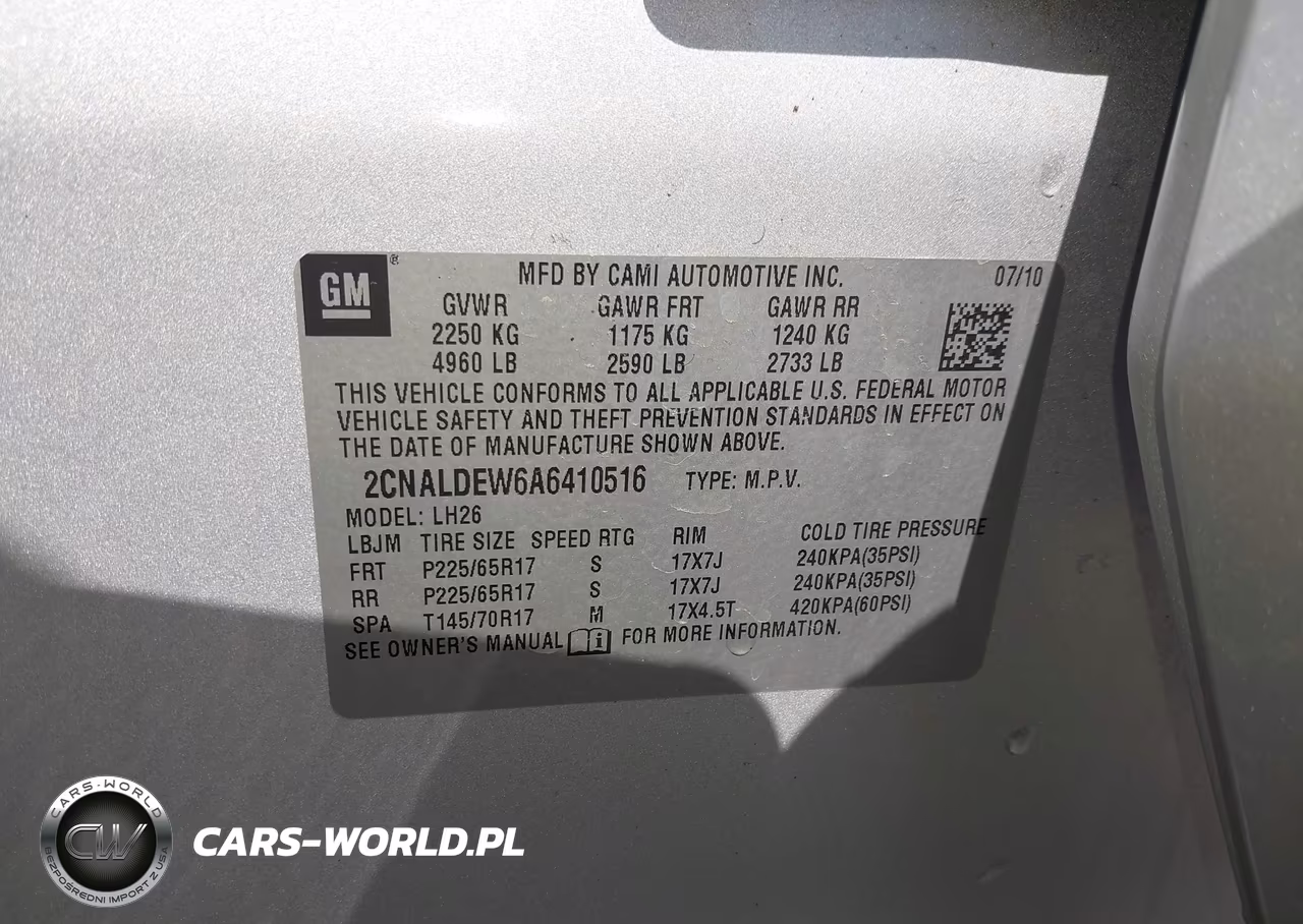 2010 Chevrolet Equinox Lt VIN:2CNALDEW6A6410516 - 9