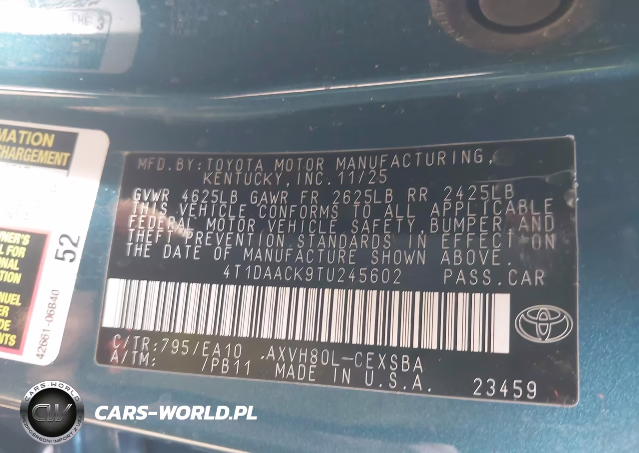 2026 Toyota Camry Se VIN:4T1DAACK9TU245602 - 9