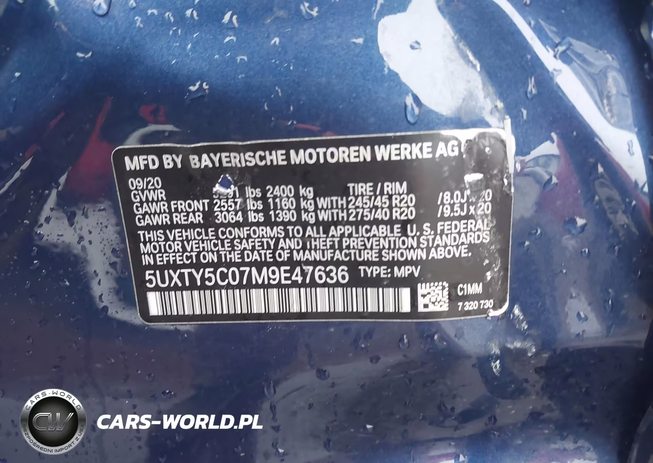2021 BMW X3 xDrive30I VIN:5UXTY5C07M9E47636 - 9