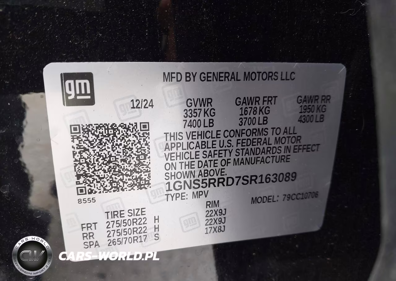 2025 Chevrolet Tahoe 2Wd Rst VIN:1GNS5RRD7SR163089 - 9