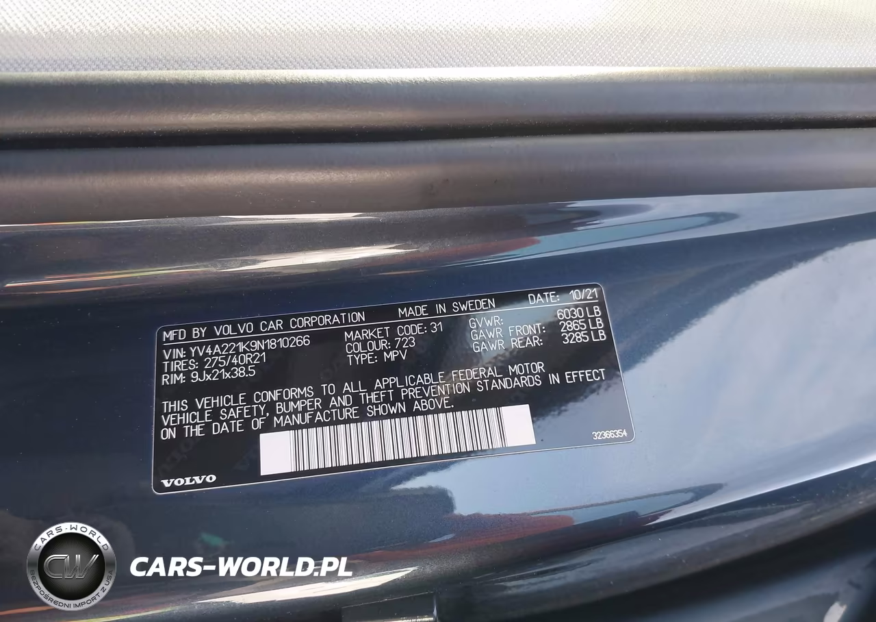 2022 Volvo Xc90 T6 Momentum 6 Passenger VIN:YV4A221K9N1810266 - 9