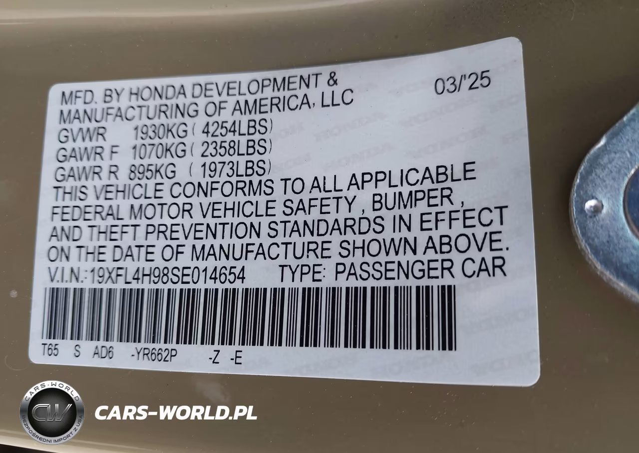2025 Honda Civic Hybrid Sport Touring VIN:19XFL4H98SE014654 - 9