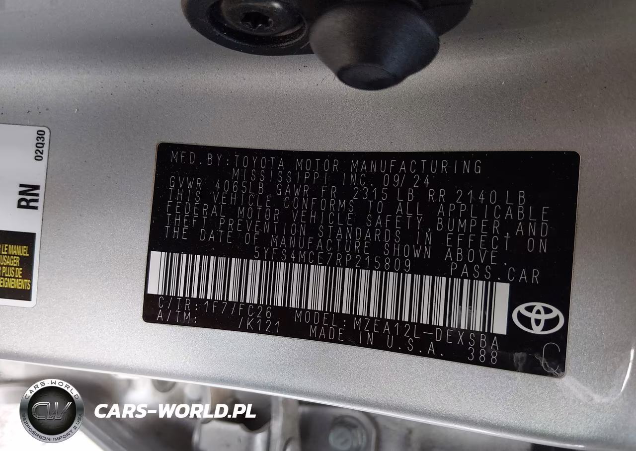 2024 Toyota Corolla Se VIN:5YFS4MCE7RP215809 - 9