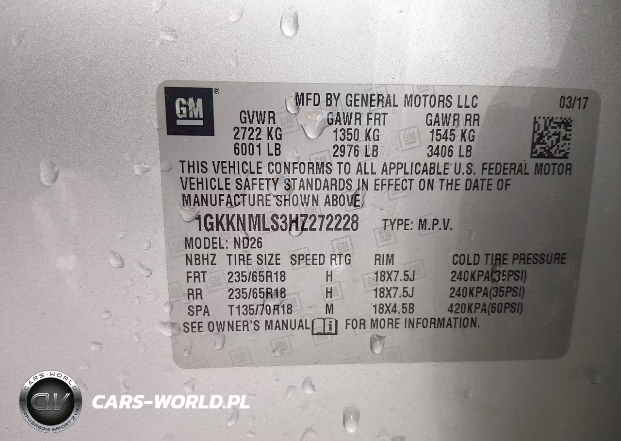 2017 GMC Acadia Slt-1 VIN:1GKKNMLS3HZ272228 - 9