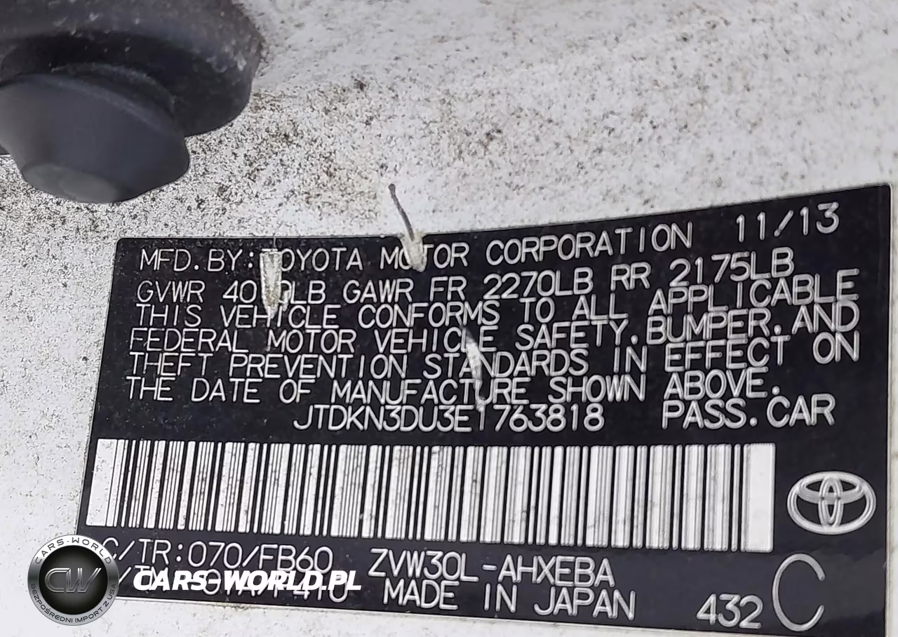 2014 Toyota Prius Two VIN:JTDKN3DU3E1763818 - 9
