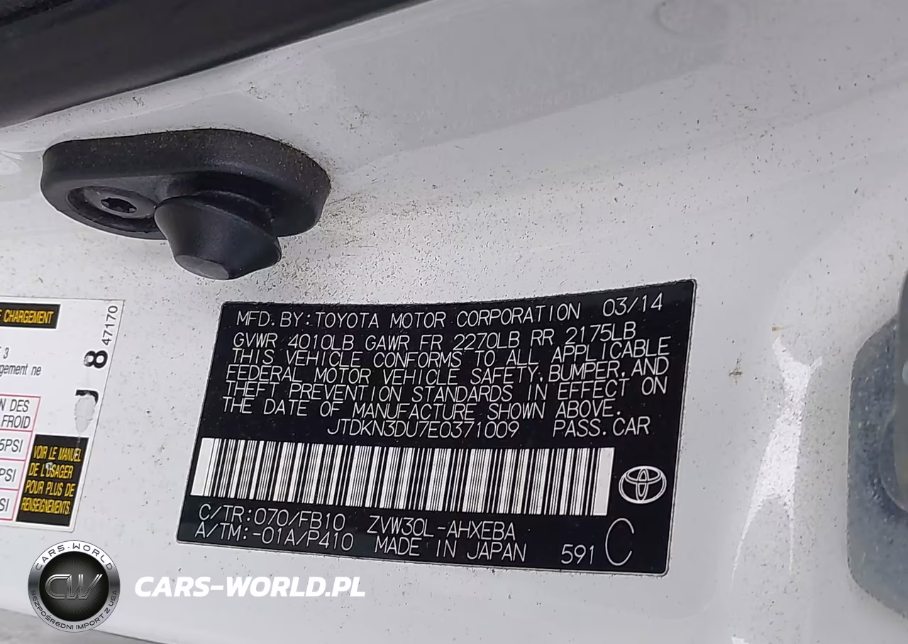 2014 Toyota Prius Three VIN:JTDKN3DU7E0371009 - 9