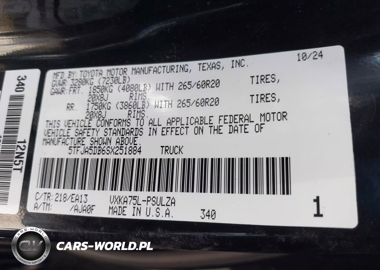 2025 Toyota Tundra Limited VIN:5TFJA5DB6SX251884 - 9
