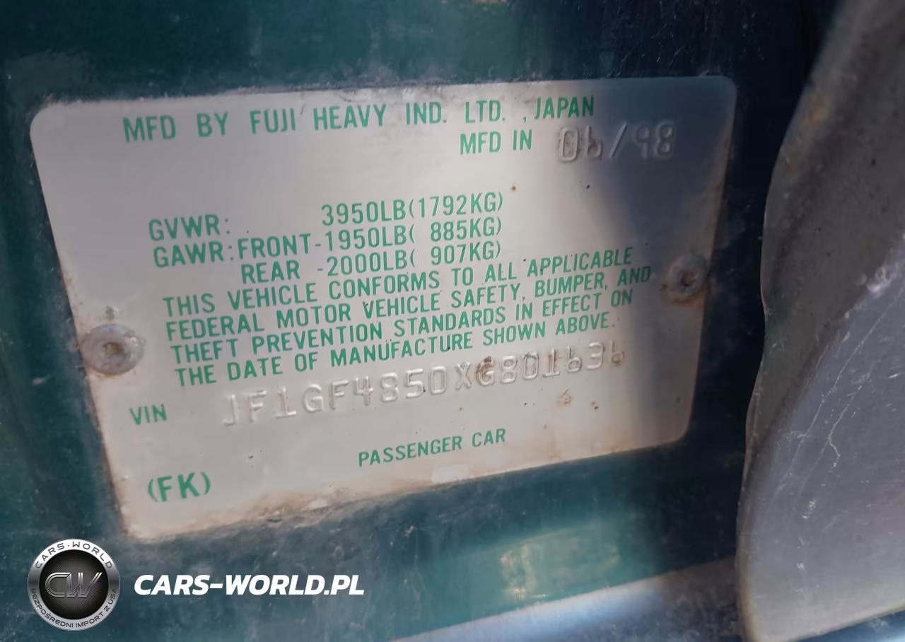 1999 Subaru Impreza Outback Sport VIN:JF1GF4850XG801636 - 9