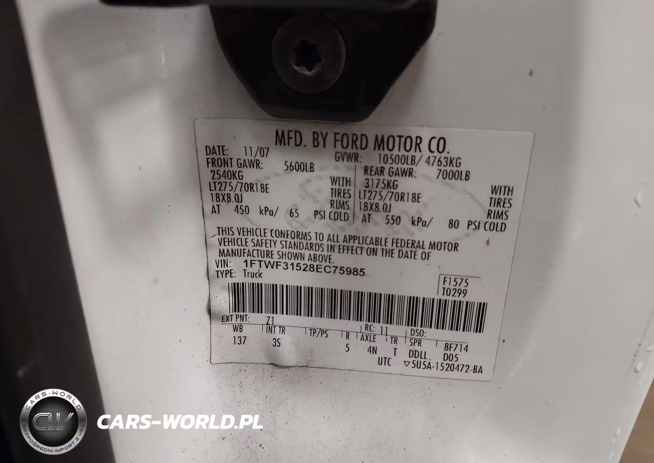 2008 Ford F-350 Xl-Xlt VIN:1FTWF31528EC75985 - 8
