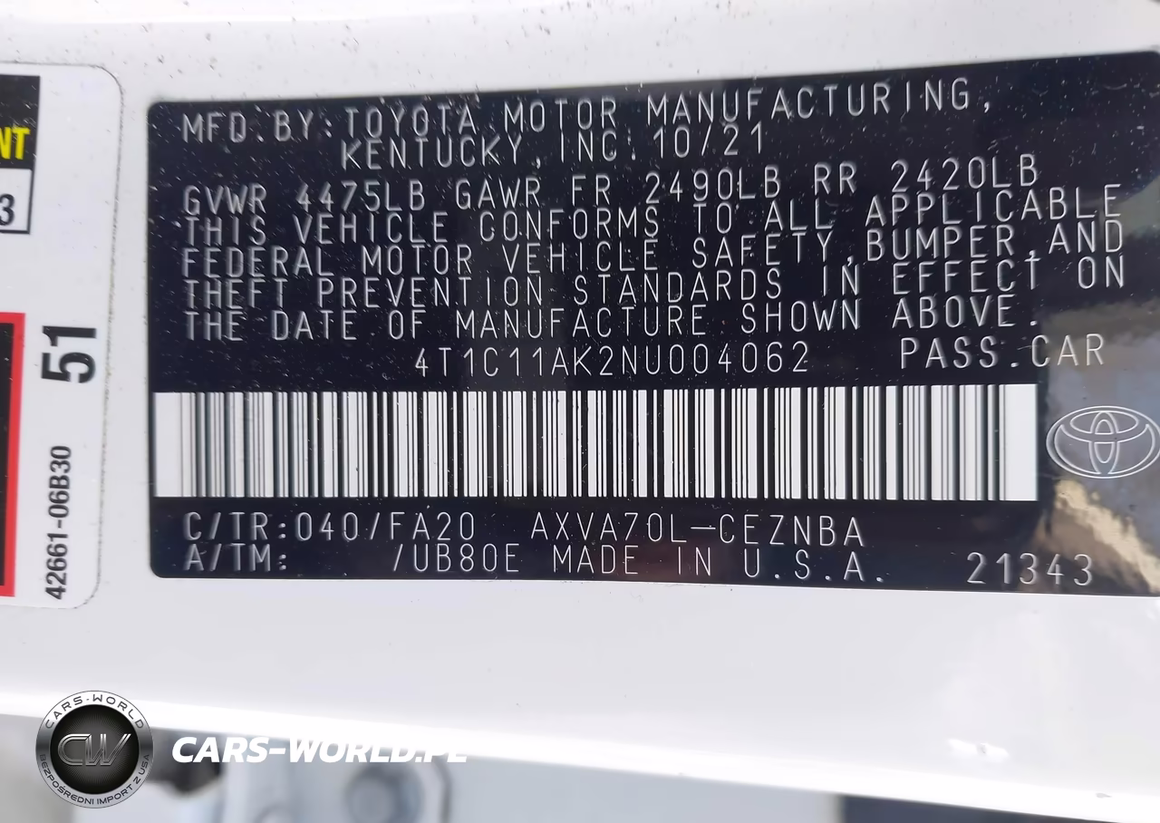 2022 Toyota Camry Le VIN:4T1C11AK2NU004062 - 9