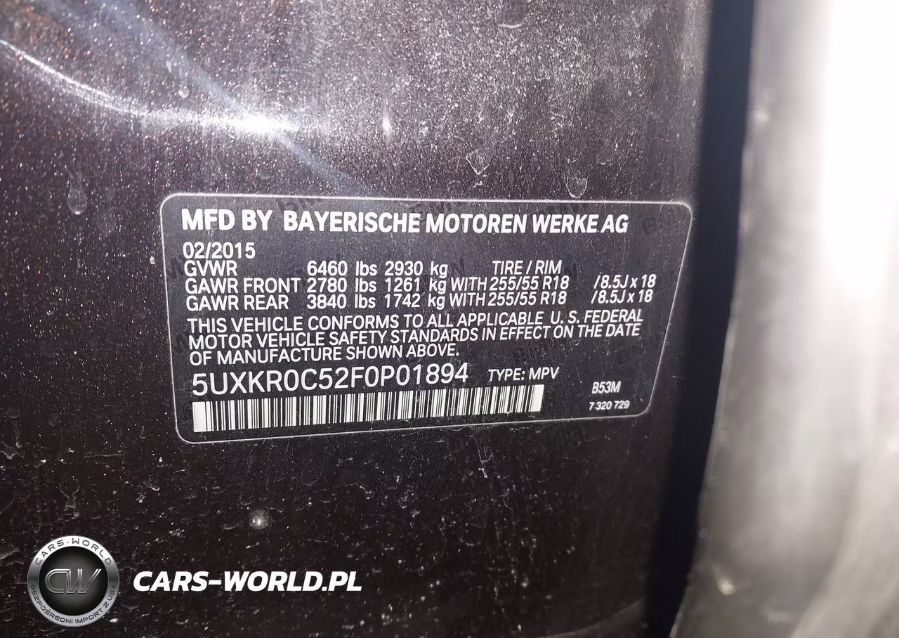 2015 BMW X5 xDrive35I VIN:5UXKR0C52F0P01894 - 9