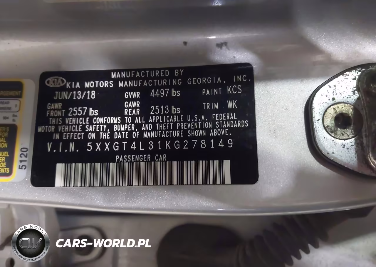 2019 Kia Optima Lx VIN:5XXGT4L31KG278149 - 9