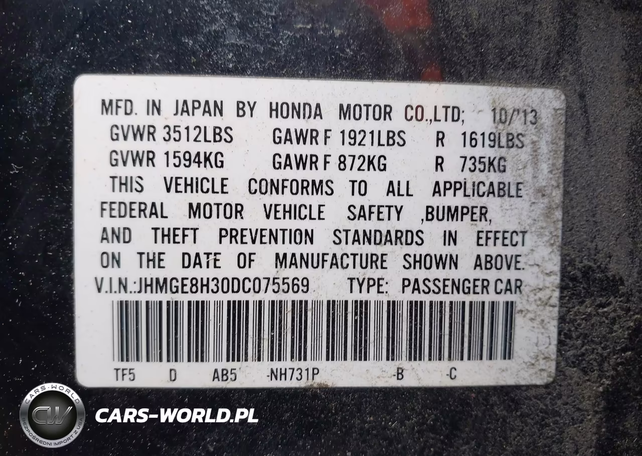 2013 Honda Fit VIN:JHMGE8H30DC075569 - 9