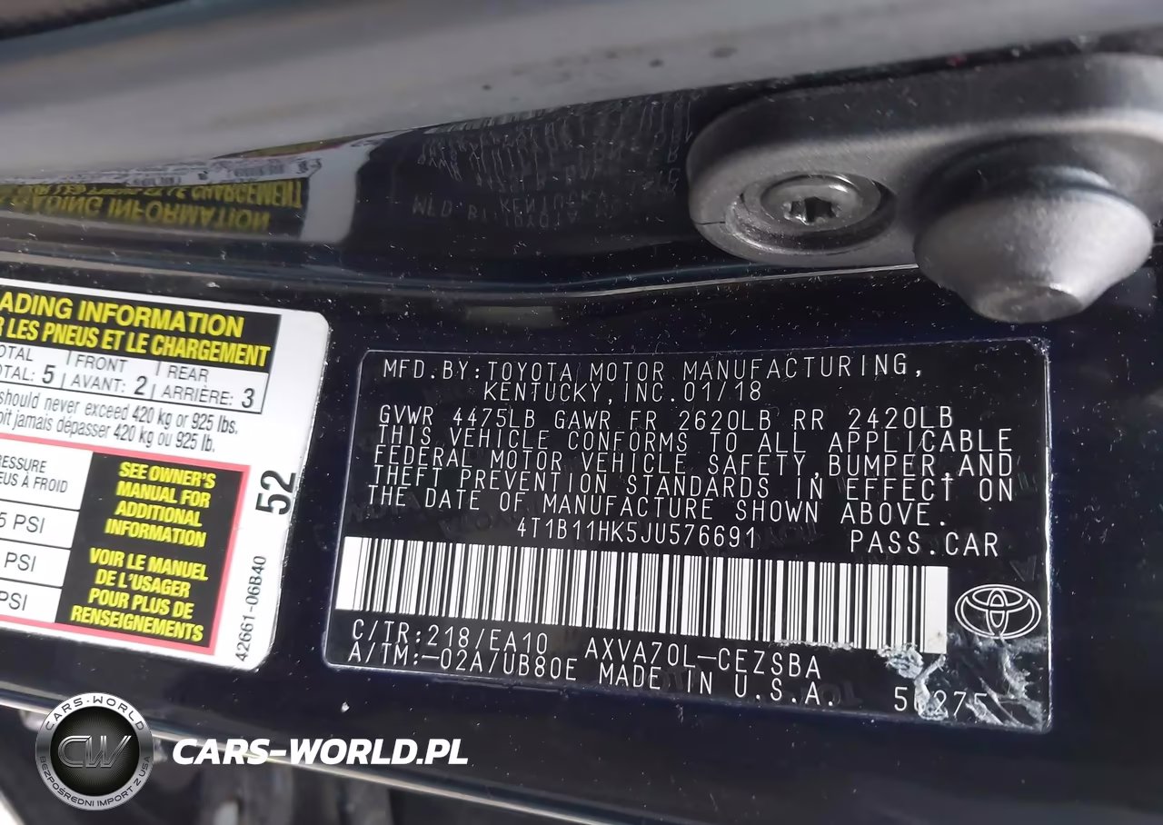 2018 Toyota Camry Se VIN:4T1B11HK5JU576691 - 9