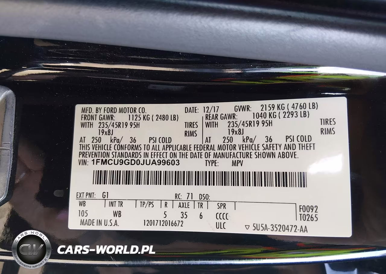 2018 Ford Escape Se VIN:1FMCU9GD0JUA99603 - 9
