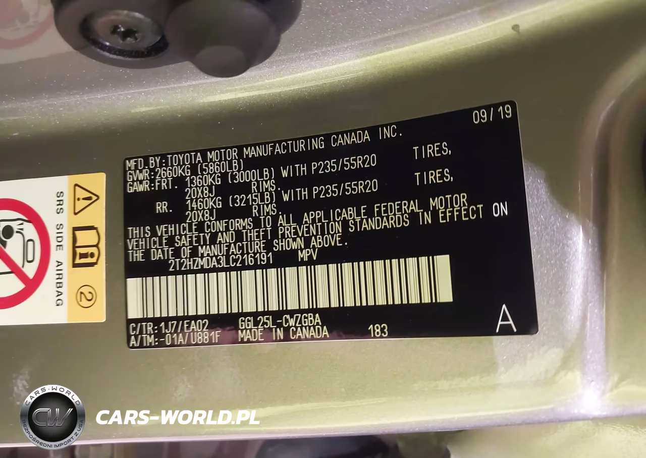 2020 Lexus Rx 350 VIN:2T2HZMDA3LC216191 - 9