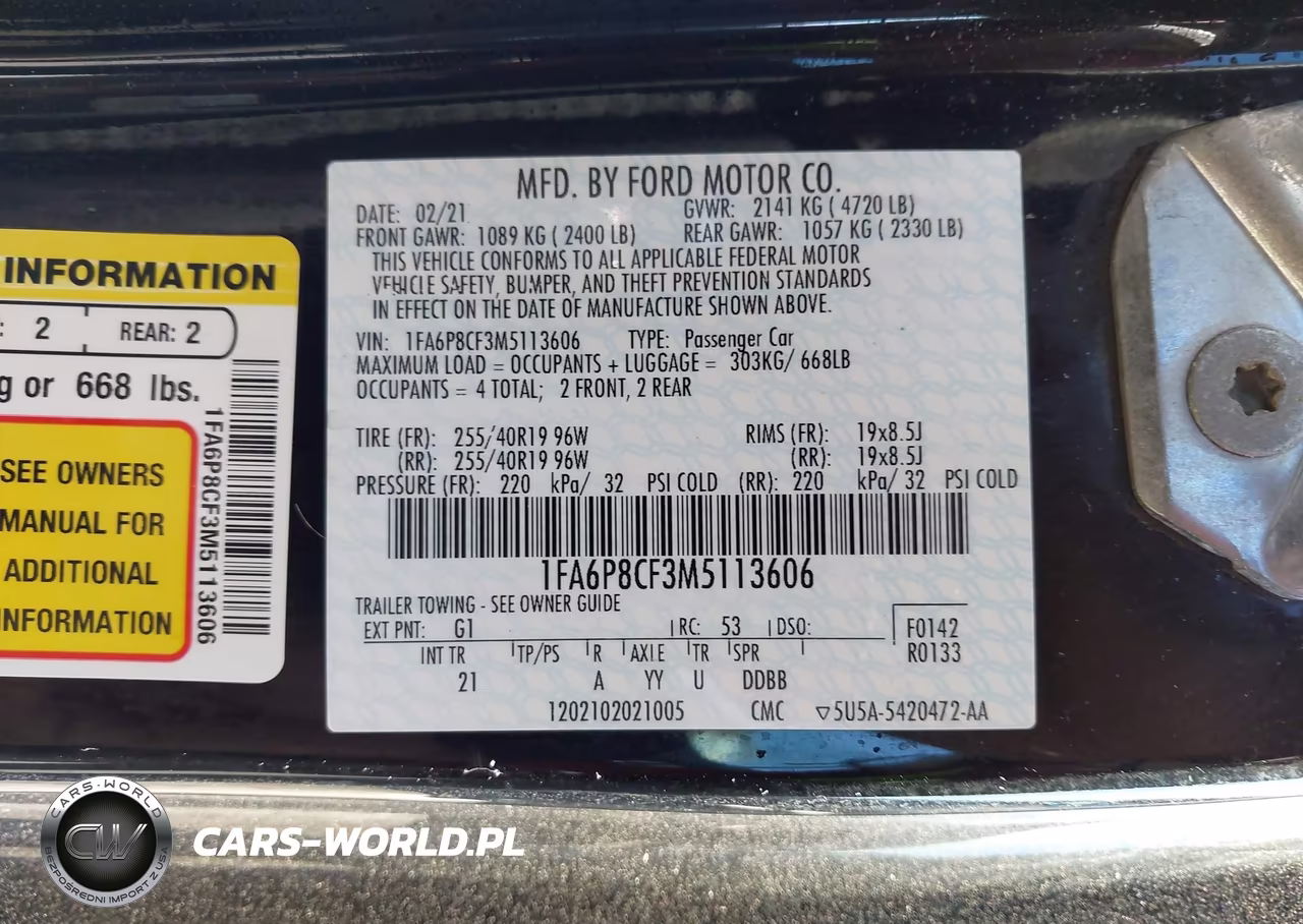 2021 Ford Mustang Gt Fastback VIN:1FA6P8CF3M5113606 - 9