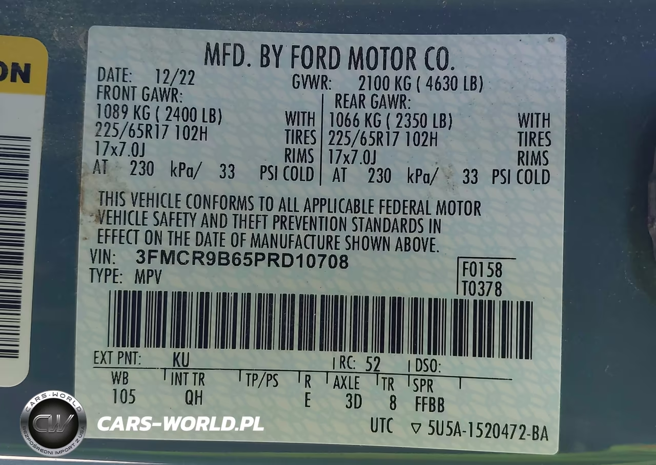 2023 Ford Bronco Sport Big Bend VIN:3FMCR9B65PRD10708 - 9