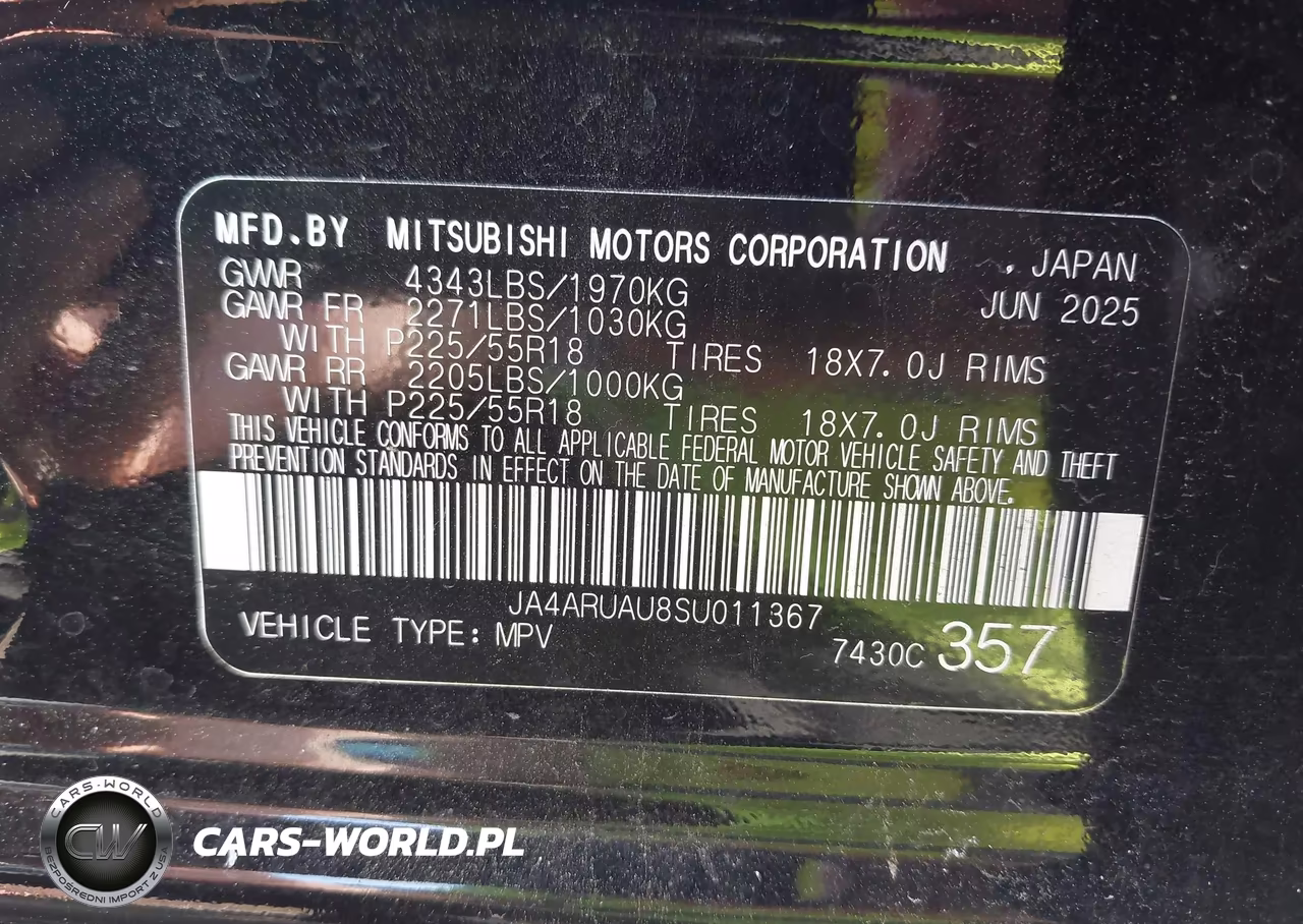 2025 Mitsubishi Outlander Sport 2.0 Es Awc-2.0 Le Awc-2.0 S Awc-2.0 Se Awc-2.0 Trail Edition Awc VIN:JA4ARUAU8SU011367 - 9