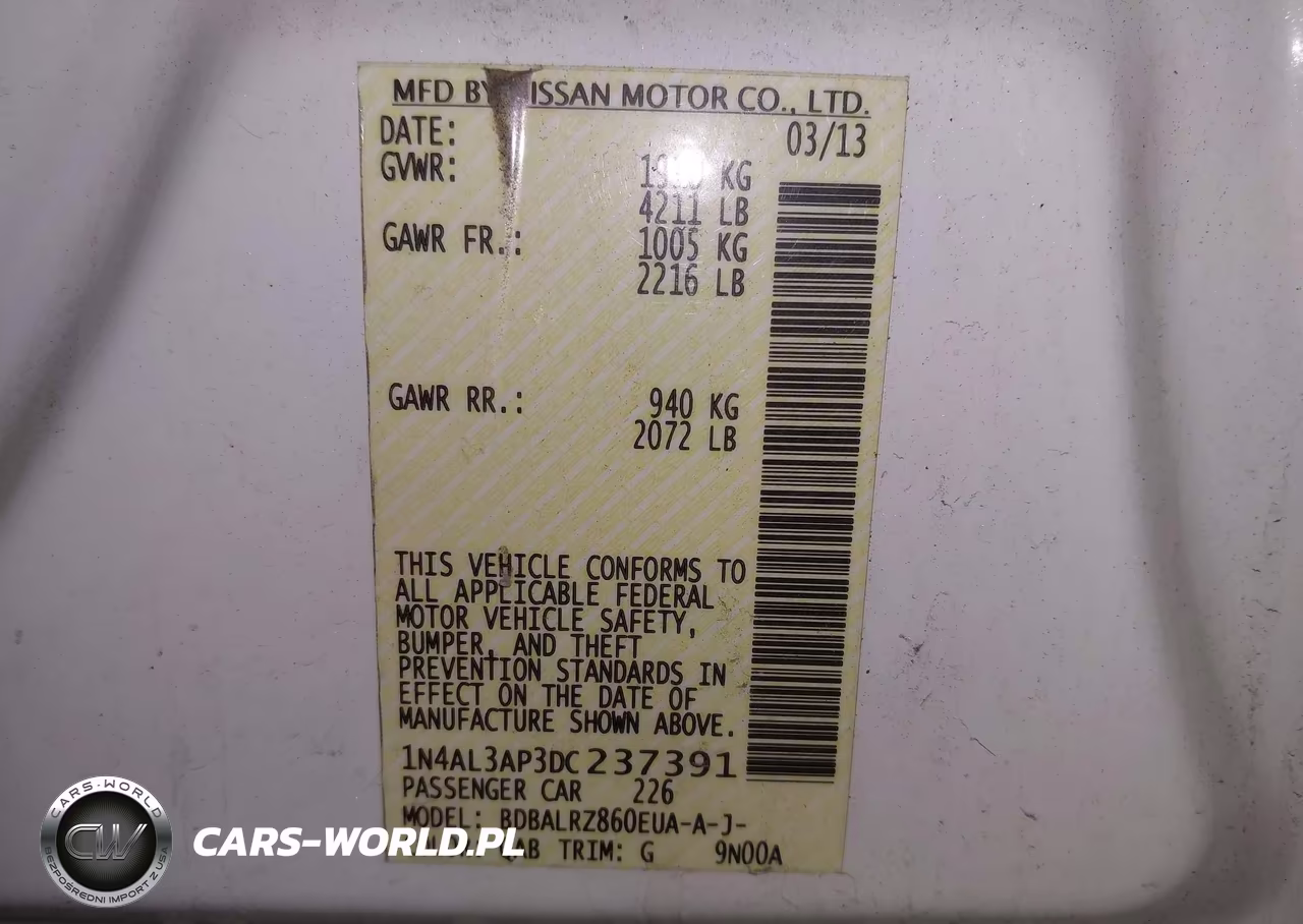 2013 Nissan Altima 2.5 S VIN:1N4AL3AP3DC237391 - 9
