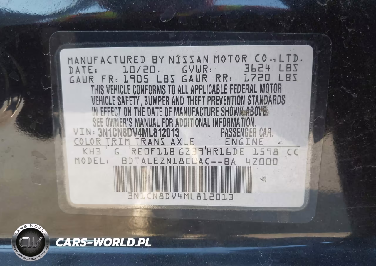 2021 Nissan Versa S Xtronic Cvt VIN:3N1CN8DV4ML812013 - 8