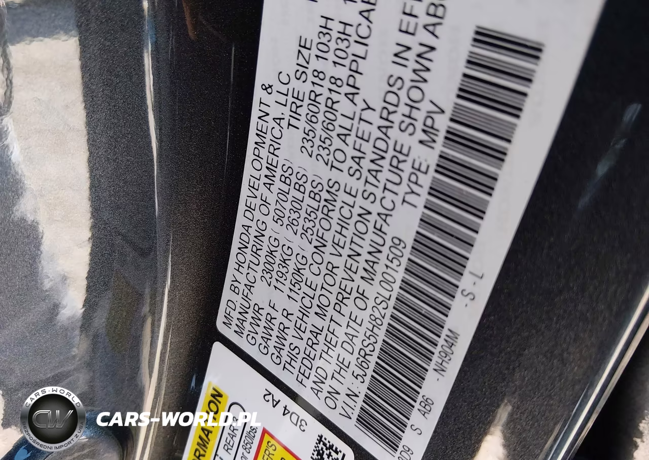 2025 Honda Cr-V Hybrid Sport-L VIN:5J6RS5H82SL001509 - 9