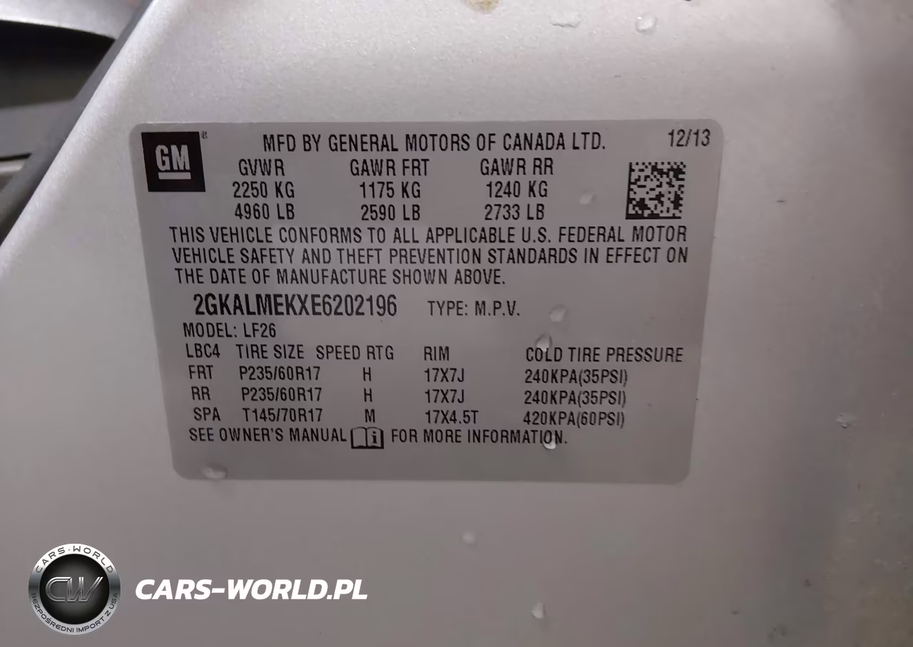 2014 GMC Terrain Sle-1 VIN:2GKALMEKXE6202196 - 9