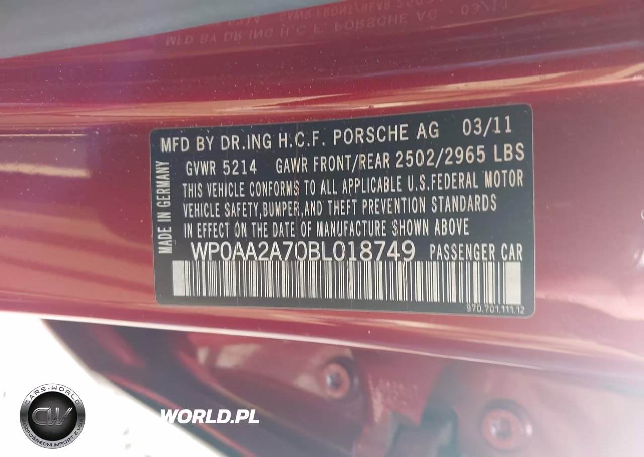 2011 Porsche Panamera 4 VIN:WP0AA2A70BL018749 - 9