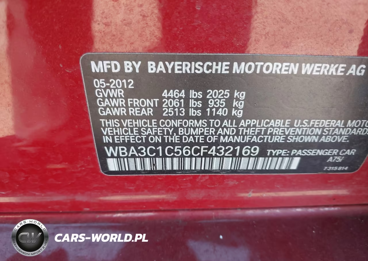 2012 BMW 328I VIN:WBA3C1C56CF432169 - 9