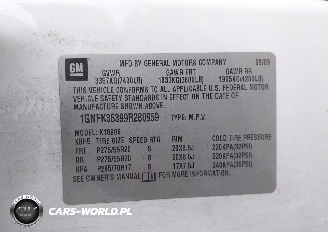 2009 Chevrolet Suburban 1500 Ltz VIN:1GNFK36399R280959 - 9