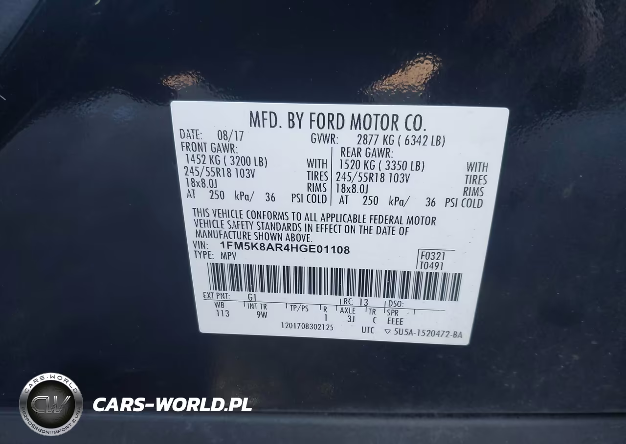 2017 Ford Utility Police Interceptor VIN:1FM5K8AR4HGE01108 - 9
