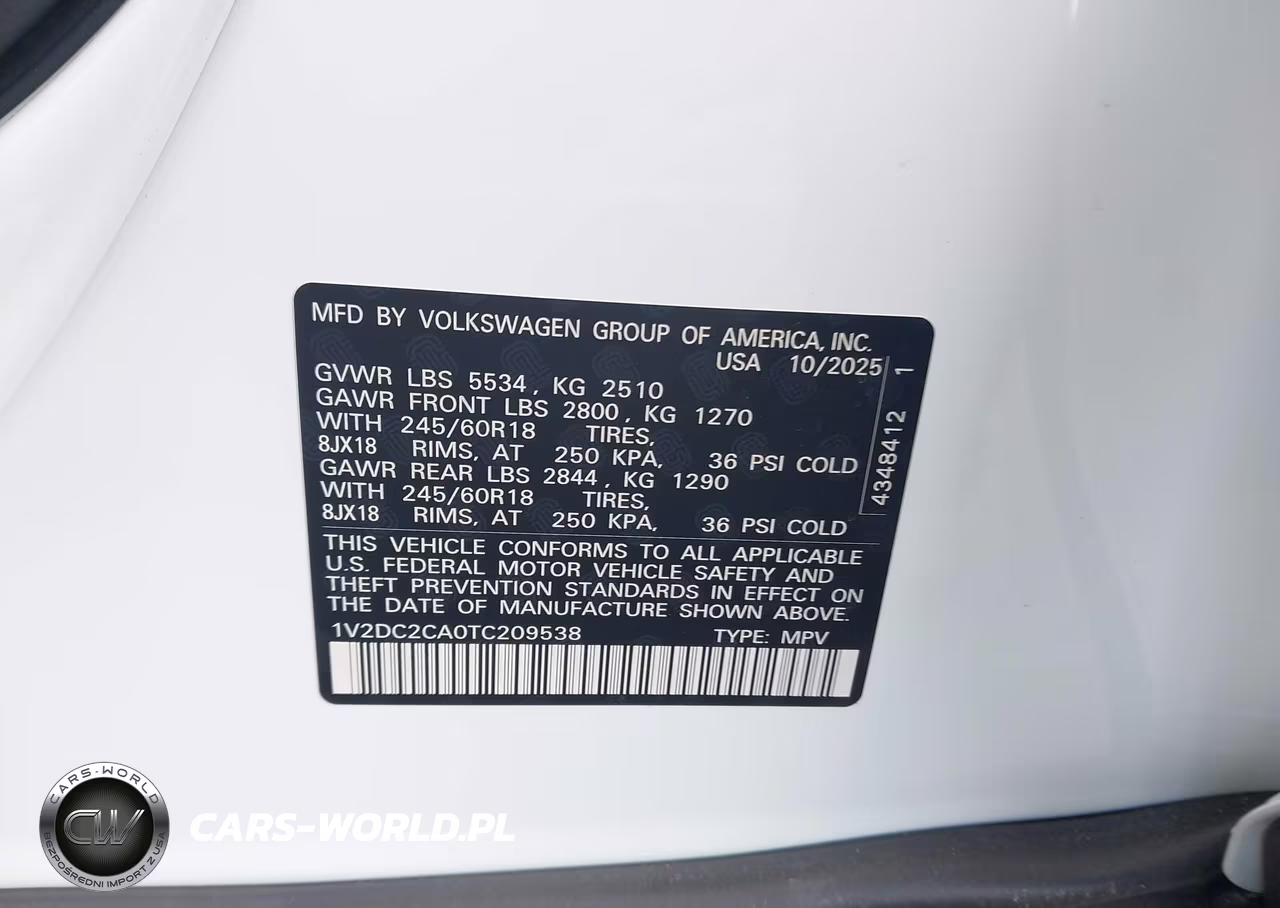 2026 Volkswagen Atlas Cross Sport Se-Se With Technology VIN:1V2DC2CA0TC209538 - 9