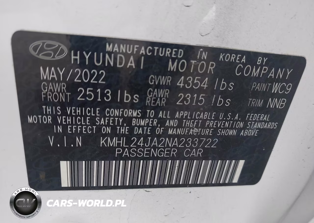 2022 Hyundai Sonata Se VIN:KMHL24JA2NA233722 - 9