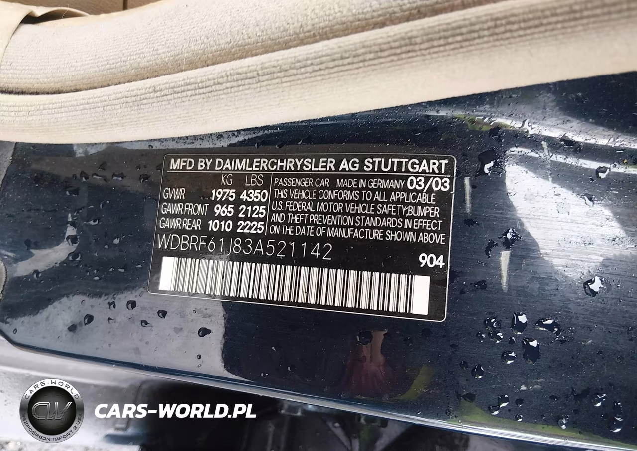 2003 Mercedes-Benz C 240 VIN:WDBRF61J83A521142 - 9