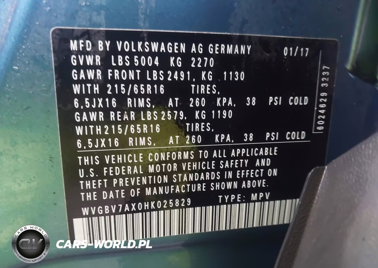 2017 Volkswagen Tiguan 2.0T-2.0T S VIN:WVGBV7AX0HK025829 - 9